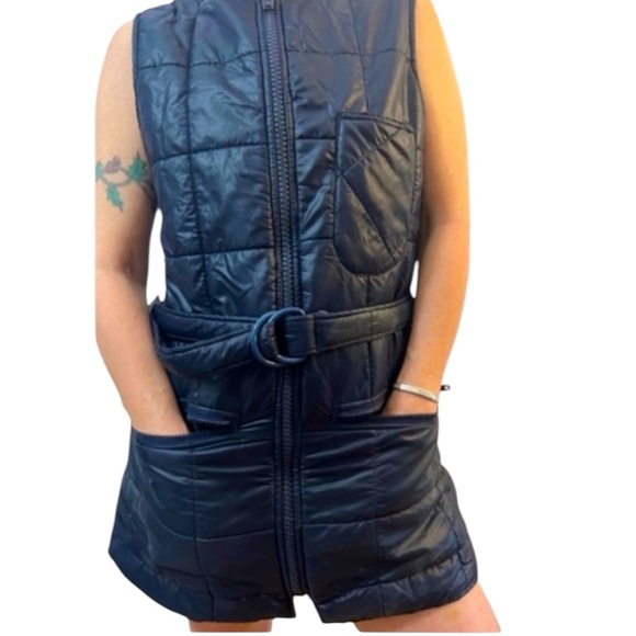 Vintage Dresses & Skirts - 1960’s 1970’s Rare Ultra Mini Puffer Ski Dress or Long Vest in Macy, Snow Bunny!